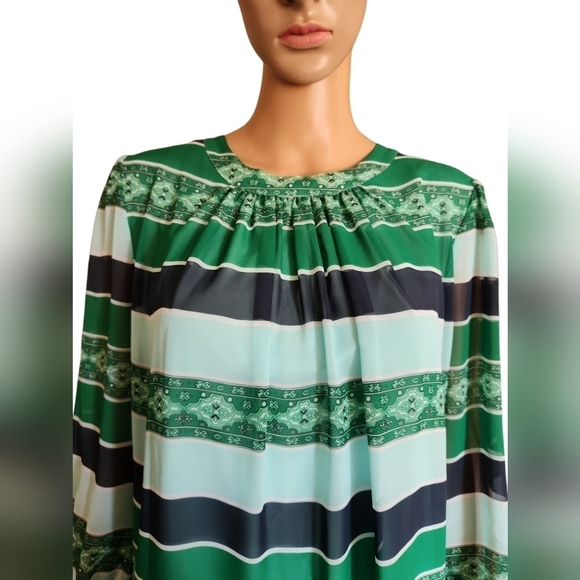 Eva Mendes NY & Co Green Striped Dress - Picture 2 of 8